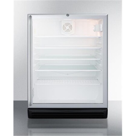 Summit Summit SCR600BGLBISHADA 24 in. Wide Commercial Built-in ADA Height Glass Door All Refrigerator with Lock SCR600BGLBISHADA
